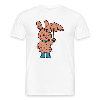 Niedlicher Hase Regenmantel Schirm - Männer T-Shirt - Weiß - Vorne - AI Model Male 178 dark (178cm)