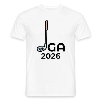 JGA 2026 GOLFSPIEL HOCHZEIT - Männer T-Shirt - Weiß - Vorne - AI Model Male 178 dark (178cm)
