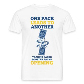 One Pack Leads To Another Trading Cards Opening - Men's T-Shirt - white - Front - AI Model Male 178 dark (178cm)