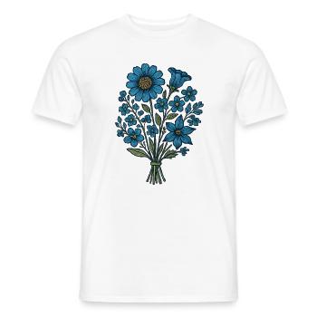 Blaues Blumenbouquet - Männer T-Shirt - Weiß - Vorne - AI Model Male 178 dark (178cm)