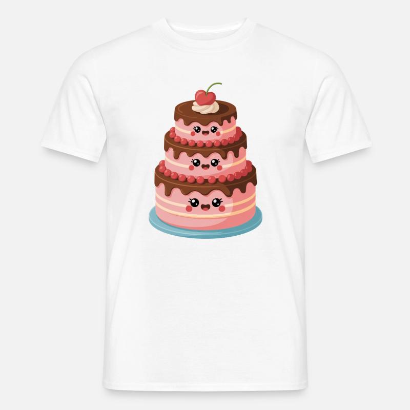 Kuchen Comic süß - Männer T-Shirt - Weiß