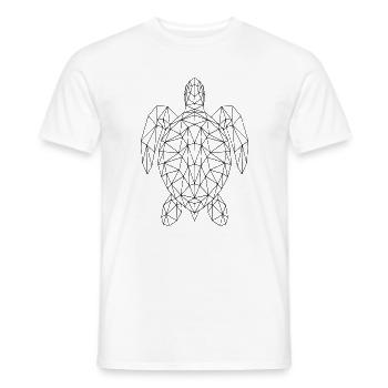 Geometric Sea Turtle Black Silhouette - Men's T-Shirt - white - Front - AI Model Male 178 dark (178cm)