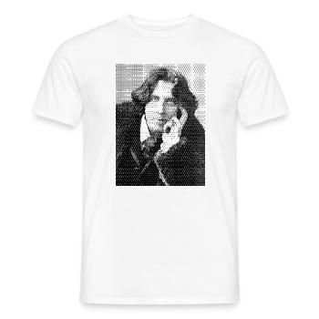 Oscar Wilde halftone portrait - Men's T-Shirt - white - Front - AI Model Male 178 dark (178cm)