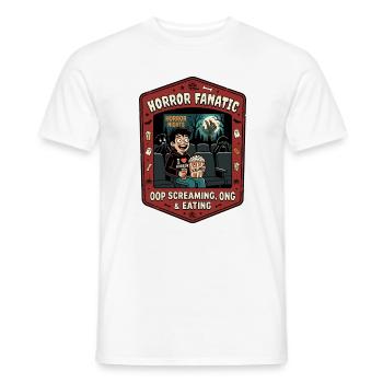 Cinéma fanatique de l’horreur Humour - T-shirt homme - blanc - Devant - AI Model Male 178 dark (178cm)