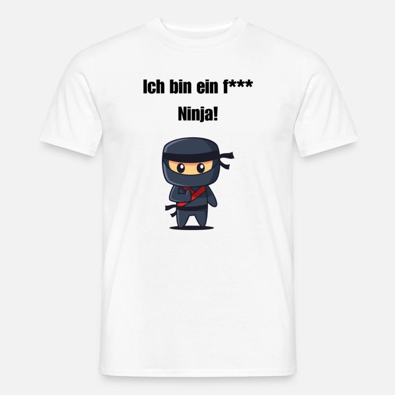 Ich bin ein f*** Ninja! - Männer T-Shirt - Weiß