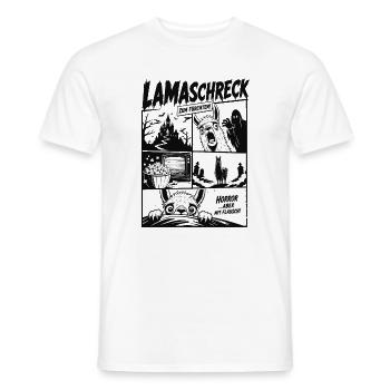 Lama Horror Film Comic Lustig Grusel - Männer T-Shirt - Weiß - Vorne - AI Model Male 178 dark (178cm)