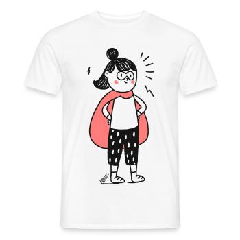Confident Kid Hero Doodle - Men's T-Shirt - white - Front - AI Model Male 178 dark (178cm)
