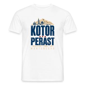 Souvenir de voyage de Kotor Perast au Monténégro pour Visito - T-shirt homme - blanc - Devant - AI Model Male 178 dark (178cm)