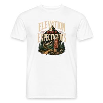 Adventure Mountaineering Nature Forest Mountain Hiking - Men's T-Shirt - white - Front - AI Model Male 178 dark (178cm)