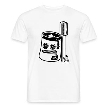Bouldering Chalkbag Brush Motif - Men's T-Shirt - white - Front - AI Model Male 178 dark (178cm)