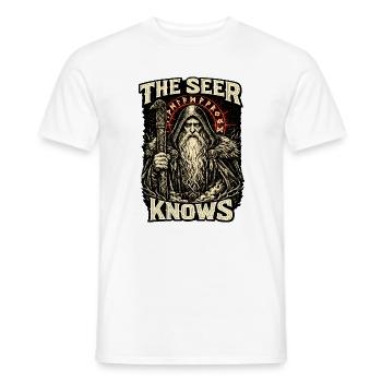 The Seer Knows - Men's T-Shirt - white - Front - AI Model Male 178 dark (178cm)
