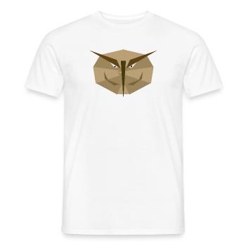 Masque de hibou en tons terreux - T-shirt homme - blanc - Devant - AI Model Male 178 dark (178cm)