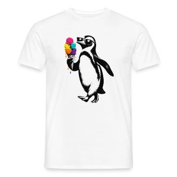 Cooler Pinguin mit Eis Illustration  - Männer T-Shirt - Weiß - Vorne - AI Model Male 178 dark (178cm)
