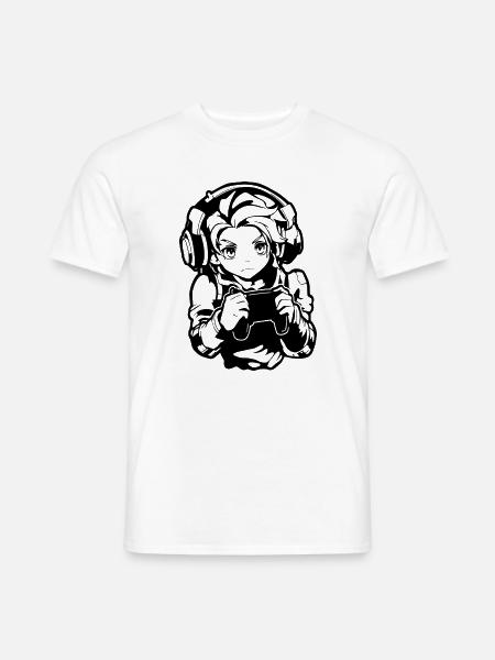Gaming Junge Skizze - Männer T-Shirt - Weiß
