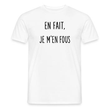 En fait, je m'en fous - T-shirt homme - blanc - Devant - AI Model Male 178 dark (178cm)