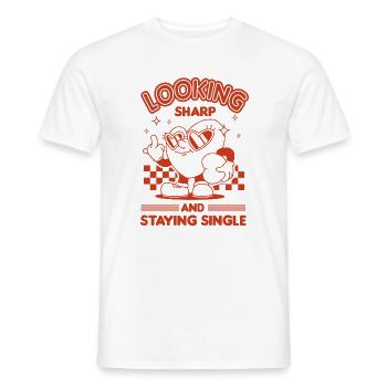 Staying Single - Men's T-Shirt - white - Front - AI Model Male 178 dark (178cm)