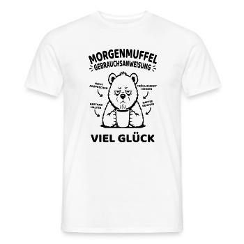 Morgenmuffel Gebrauchsanweisung Kaffee Tee  - Männer T-Shirt - Weiß - Vorne - AI Model Male 178 dark (178cm)