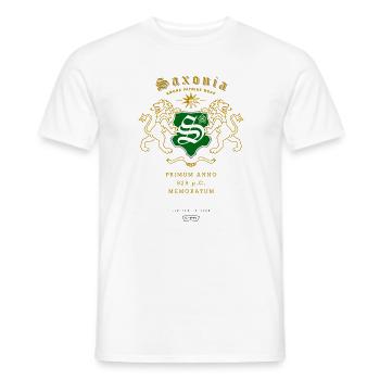 Saxonia Wappen Löwen-Emblem - Männer T-Shirt - Weiß - Vorne - AI Model Male 178 dark (178cm)
