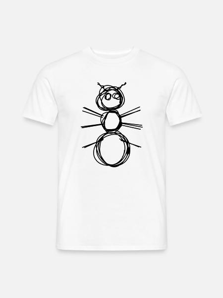 Ameise handgezeichnet - Männer T-Shirt - Weiß