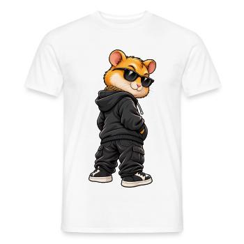 Goldhamster im Streetstyle-Gangster-Look - Männer T-Shirt - Weiß - Vorne - AI Model Male 178 dark (178cm)