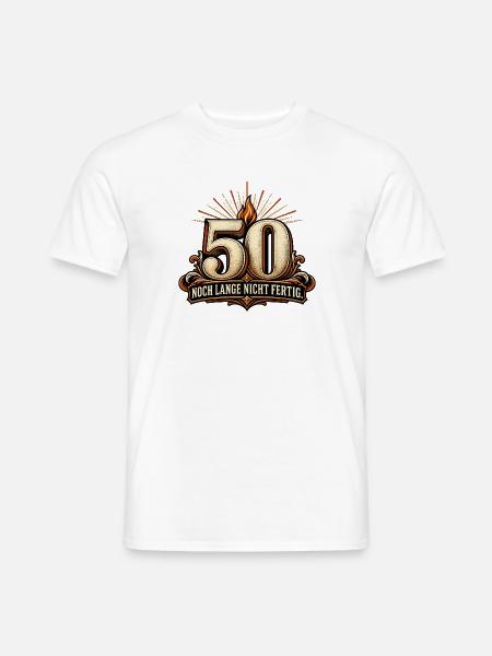 50 Geburtstag voller Energie - Männer T-Shirt - Weiß