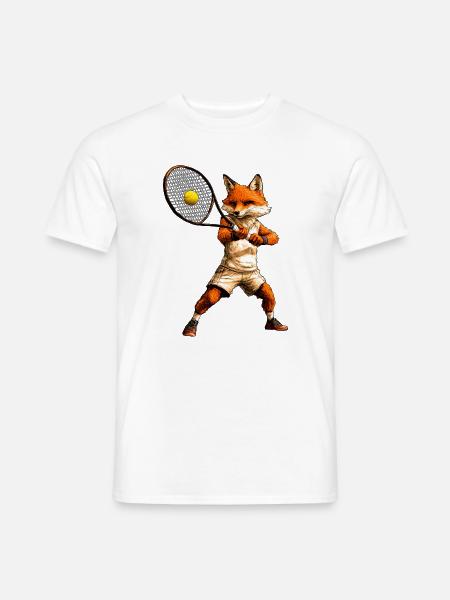 Tennisspieler Fuchs - Männer T-Shirt - Weiß