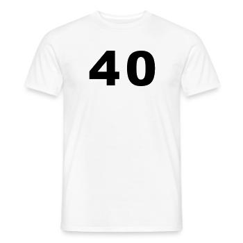 Number - 40 - Forty - Männer T-Shirt - Weiß - Vorne - AI Model Male 178 dark (178cm)