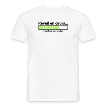Wake aktuellen Geek-Spaß - Männer T-Shirt - Weiß - Vorne - AI Model Male 178 dark (178cm)