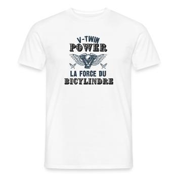 v-twin power - T-shirt homme - blanc - Devant - AI Model Male 178 dark (178cm)