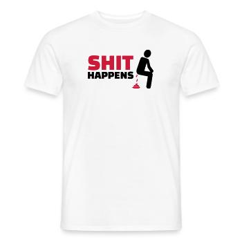 Shit happens - Men's T-Shirt - white - Front - AI Model Male 178 dark (178cm)