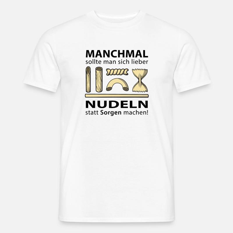 Nudeln statt Sorgen machen - Männer T-Shirt - Weiß