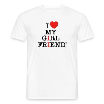 I Love My Girlfriend - Men's T-Shirt - white - Front - AI Model Male 178 dark (178cm)