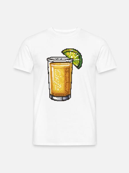 Tequila Pixel Gamer - Männer T-Shirt - Weiß