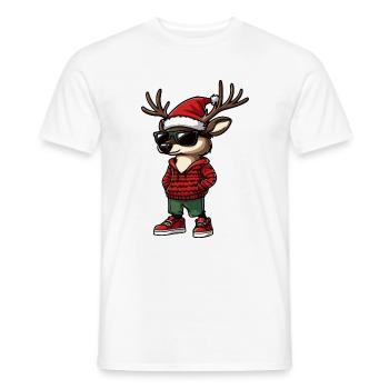 Hirsch Weihnachten X-Mas - Männer T-Shirt - Weiß - Vorne - AI Model Male 178 dark (178cm)