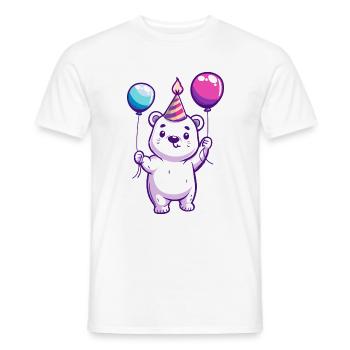 Ours polaire Ours polaire Anniversaire Bébé - T-shirt homme - blanc - Devant - AI Model Male 178 dark (178cm)