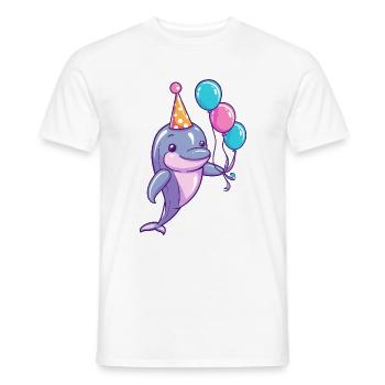 Delfin Geburtstag Baby - Männer T-Shirt - Weiß - Vorne - AI Model Male 178 dark (178cm)