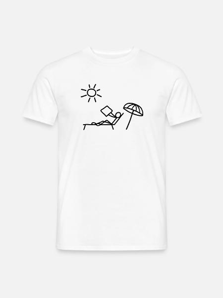 Read sunbathing & newspaper - Men's T-Shirt - white
