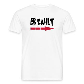 er_zahlt - Men's T-Shirt - white - Front - AI Model Male 178 dark (178cm)