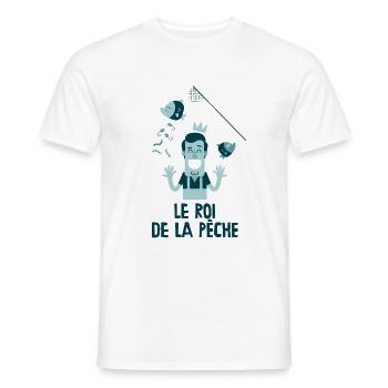 Le roi de la pêche - T-shirt homme - blanc - Devant - AI Model Male 178 dark (178cm)