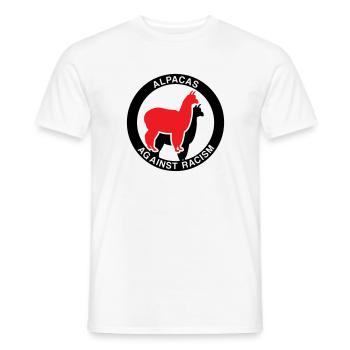 Alpacas against racism - Men's T-Shirt - white - Front - AI Model Male 178 dark (178cm)