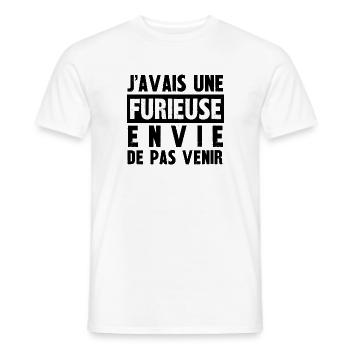 furieuse envie de pas venir - T-shirt homme - blanc - Devant - AI Model Male 178 dark (178cm)
