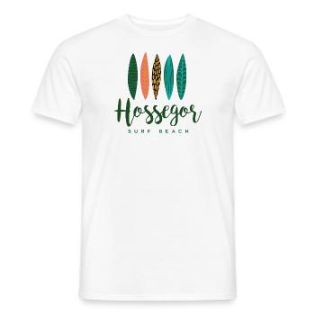 Hossegor surf beach - Men's T-Shirt - white - Front - AI Model Male 178 dark (178cm)