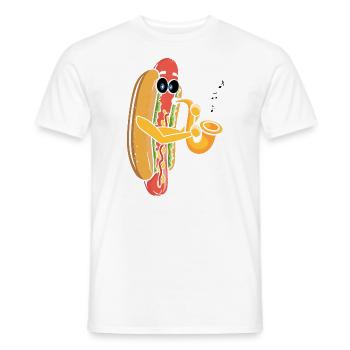 Saxophoniste Saxophone Wurst Musicien - T-shirt homme - blanc - Devant - AI Model Male 178 dark (178cm)