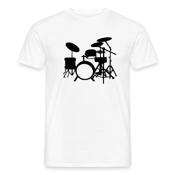 Drums - Men's T-Shirt - white - Front - AI Model Male 178 dark (178cm)