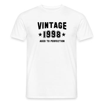 VINTAGE 1998 - Birthday - Aged To Perfection - Men's T-Shirt - white - Front - AI Model Male 178 dark (178cm)