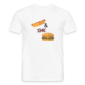 Hotdog oder Burger - Männer T-Shirt - Weiß - Vorne - AI Model Male 178 dark (178cm)