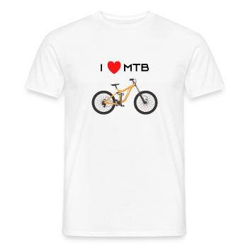 ich liebe MTB - Männer T-Shirt - Weiß - Vorne - AI Model Male 178 dark (178cm)