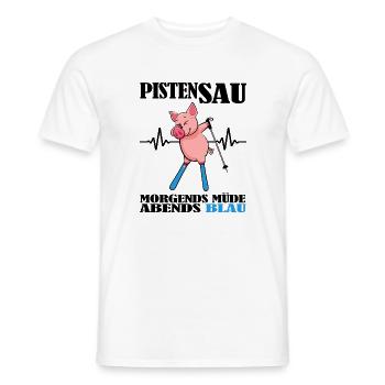 skifahrer und pistensau hüttengaudi alpin ski - Männer T-Shirt - Weiß - Vorne - AI Model Male 178 dark (178cm)