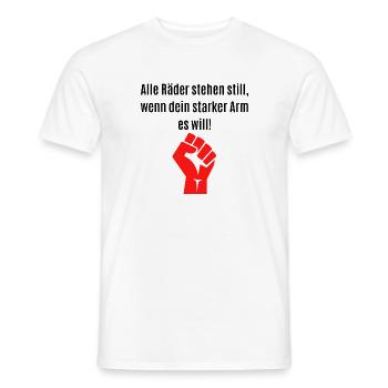 Starke Arm Fäuste-Print - Männer T-Shirt - Weiß - Vorne - AI Model Male 178 dark (178cm)