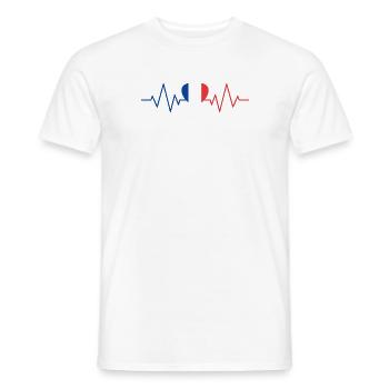 France pulse - Männer T-Shirt - Weiß - Vorne - AI Model Male 178 dark (178cm)
